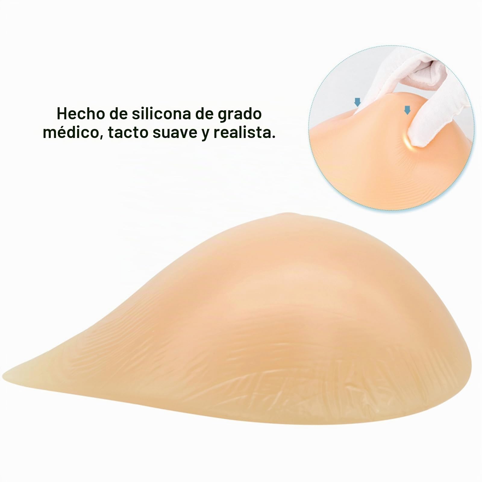 ELMIKA Almohadilla de silicona para mastectomía, prótesis de mastectomía triangular, una pieza
