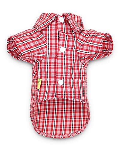 DroolingDog Dog Plaid T-Shirts Small Dog Clothes Dog Shirts for Small Dogs, Large