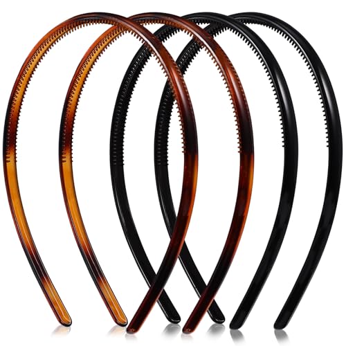 TOYANDONA Diademas Cabello Reutilizables 4 Piezas Colores Negro Brillante y Carey Brillante Tocados Ligeros de Plástico para Mujer y Niña Accesorios Decorativos para Fiestas y Uso Diario
