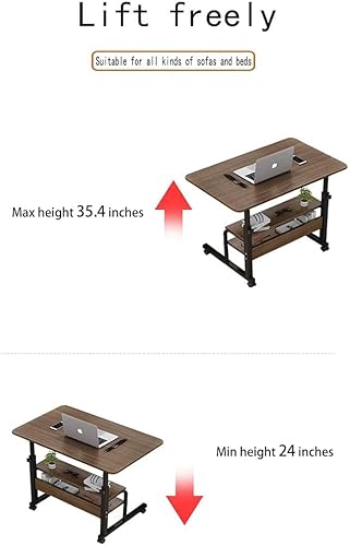 Miniatura 20 de Escritorio universal movible mesa para espacios pequeños almacenamiento conveniente escritorio portátil computadora escritorio ajustable casa Negro