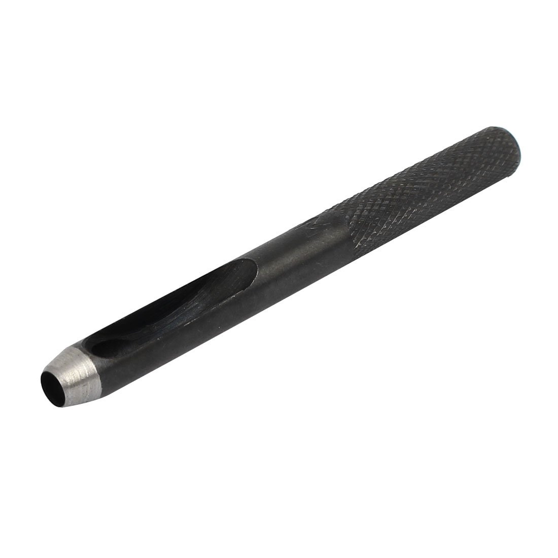 sourcing map 5mm Diámetro Mango Estriado Herramienta de Perforación Punta Hueca para Cinturón Correa de Cuero