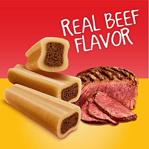 Image of Pedigree Mini Jumbone Small Dog Treats, Dog Bone Like Shell with Beef Flavor, 35 Treats (Pack of 2)