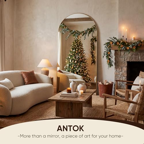 Image of Antok 71 inch x32 inch Arched Full Length Floor Mirror, Gold Aluminum Frame, Free Standing /Wall Mount /Leaning for Bedroom, Living Room, Dressing Room