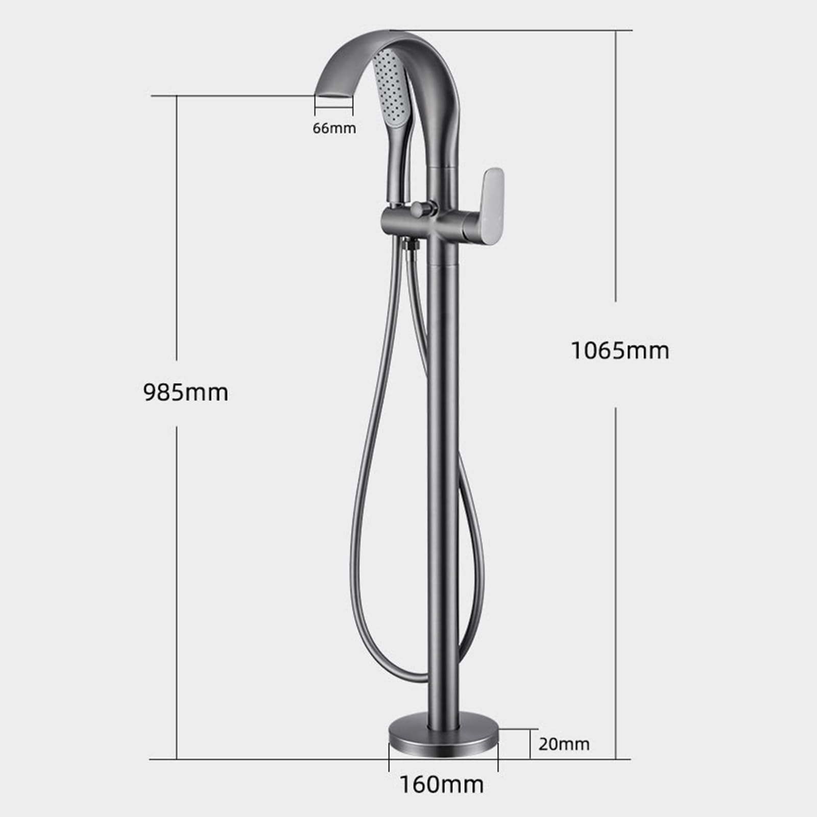BiaoTeng Grifo Para Bañera Independiente con Cascada Oro Cepillado Laton