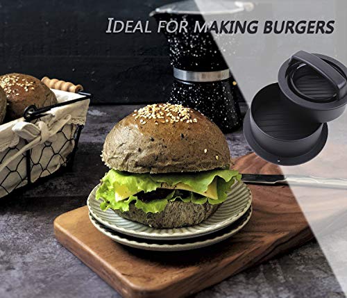 YOUYIKE® Hamburgerpers, 3-in-1 handige anti-aanbakvorm met 100 stuks bakpapier voor perfecte hamburgers, patties of gehaktballen, robuuste vaatwasmachinebestendige zwarte hamburgerpers - Image 8