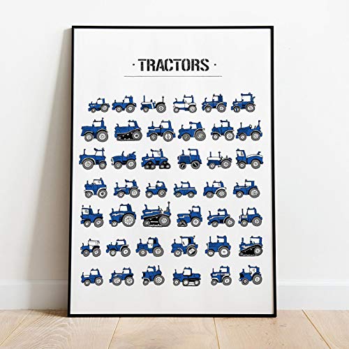 Affiche tracteur New Holland deco murale nordique pour chambre bebe