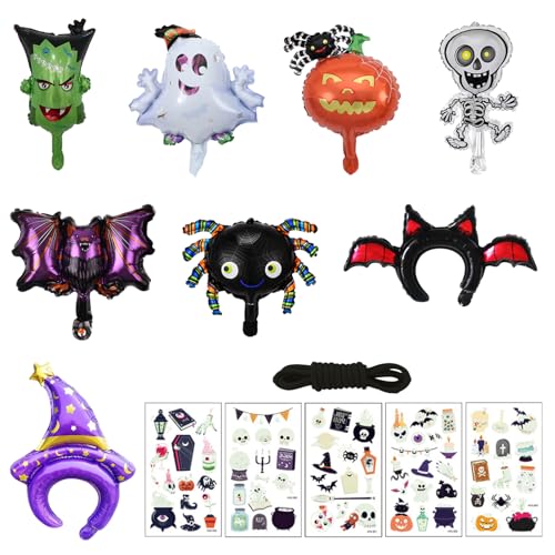 JSTHHTT Halloween Foil Balloons Set - 13 PCS Party Decorations, 6 PCS Mini Foil, Bat Balloons for Kids Party Decor