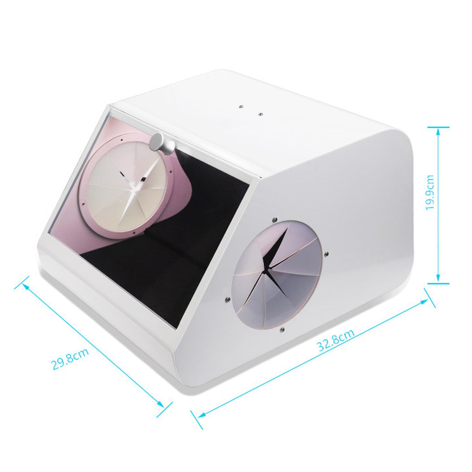 Scatola per Polvere per Laboratorio odontoiatrico, Scatola per Polvere per sabbiatura, con 12 Gruppi di Luce LED, Dispositivi di filtraggio, Vetro temperato, per sabbiatura Dentale, Rettifica