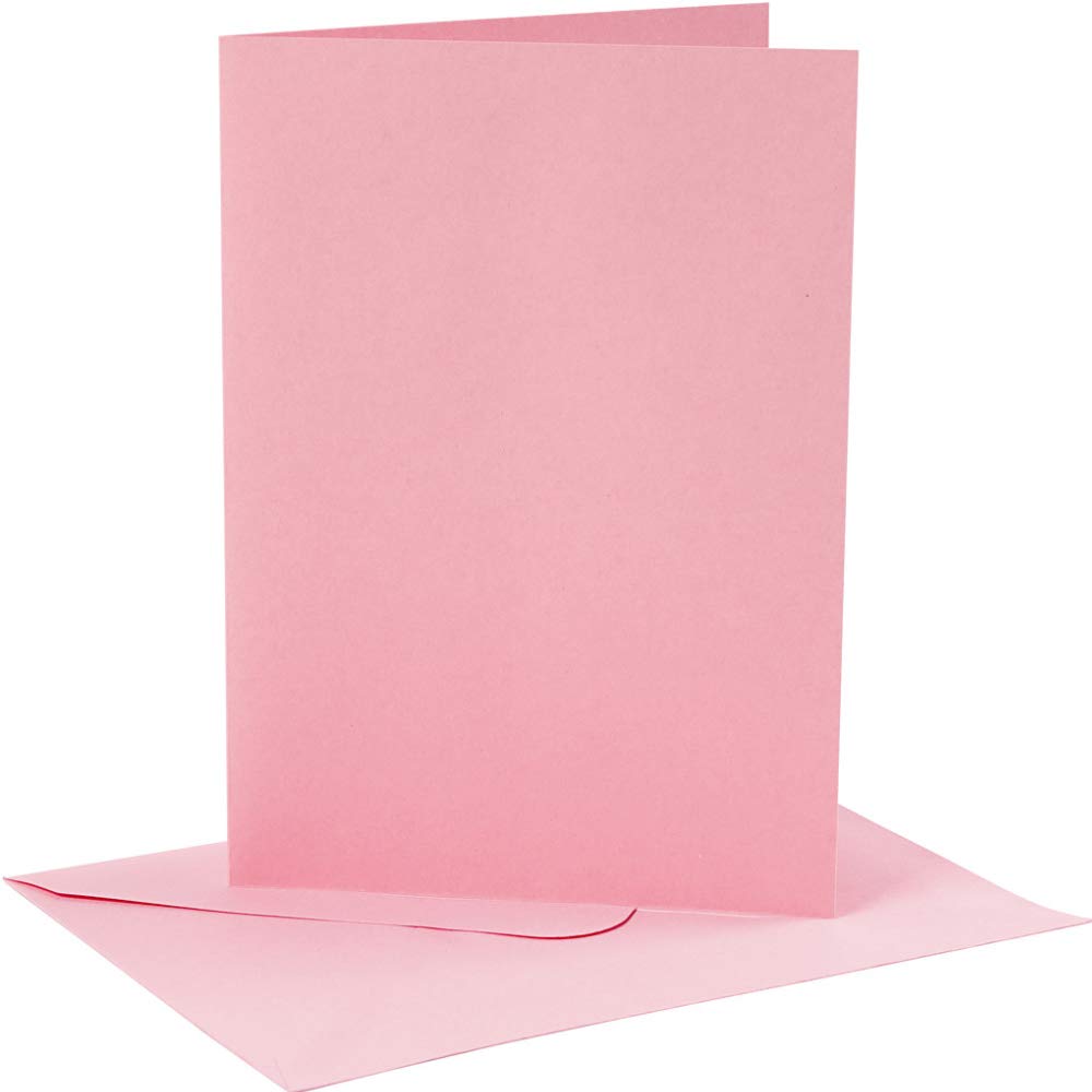 Crafty Capers Light Pink 4 5X7 Cards & Envelopes For Card Making Crafts | Card Making Blanks