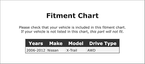 Caja de transferencia interior trasera Cojinete de eje de salida compatible con Nissan X-Trail AWD 2006 2007 2008 2009 2010 2011 2012 PC-404021