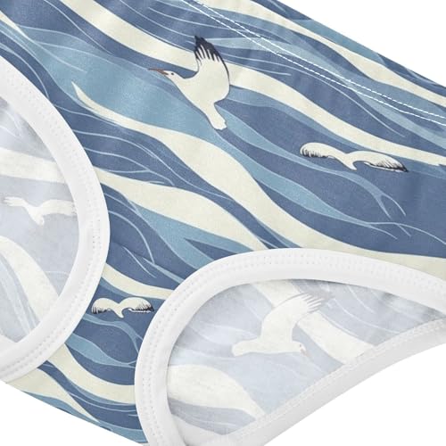 ZZKKO Sea Waves Seagull Lighthouse Girls Underwear Toddler Panties for Girls Comfort Brief Size 2-8T3