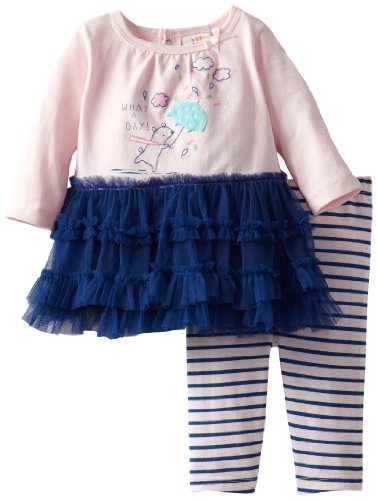 Disney Baby Girls' Newborn Bear Tutu Legging Sets, Pink/Navy, 6-9 Months