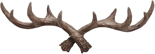 Mural Art Ganchos de pared vintage con cuernos de ciervo para colgar ropa, sombrero, bufanda, llave, Navidad, reno, cuernos de ciervo, colgador de