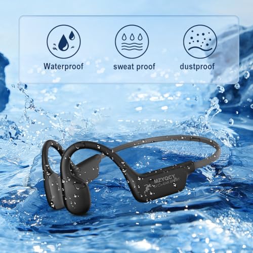 Image of Bone Conduction Headphones,Open Ear Wireless Bluetooth 5.4 Headphones with Mic,IPX6 Waterproof Sport Bluetooth Headset,15H Playback, for Running,Cycling,Walking,Outdoor (Black)