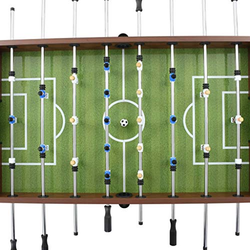 Festnight Kickertisch Spieletisch MDF und Stahl Tischkicker Tischfußball 140 x 74,5 x 87,5 cm Braun – Bild 5
