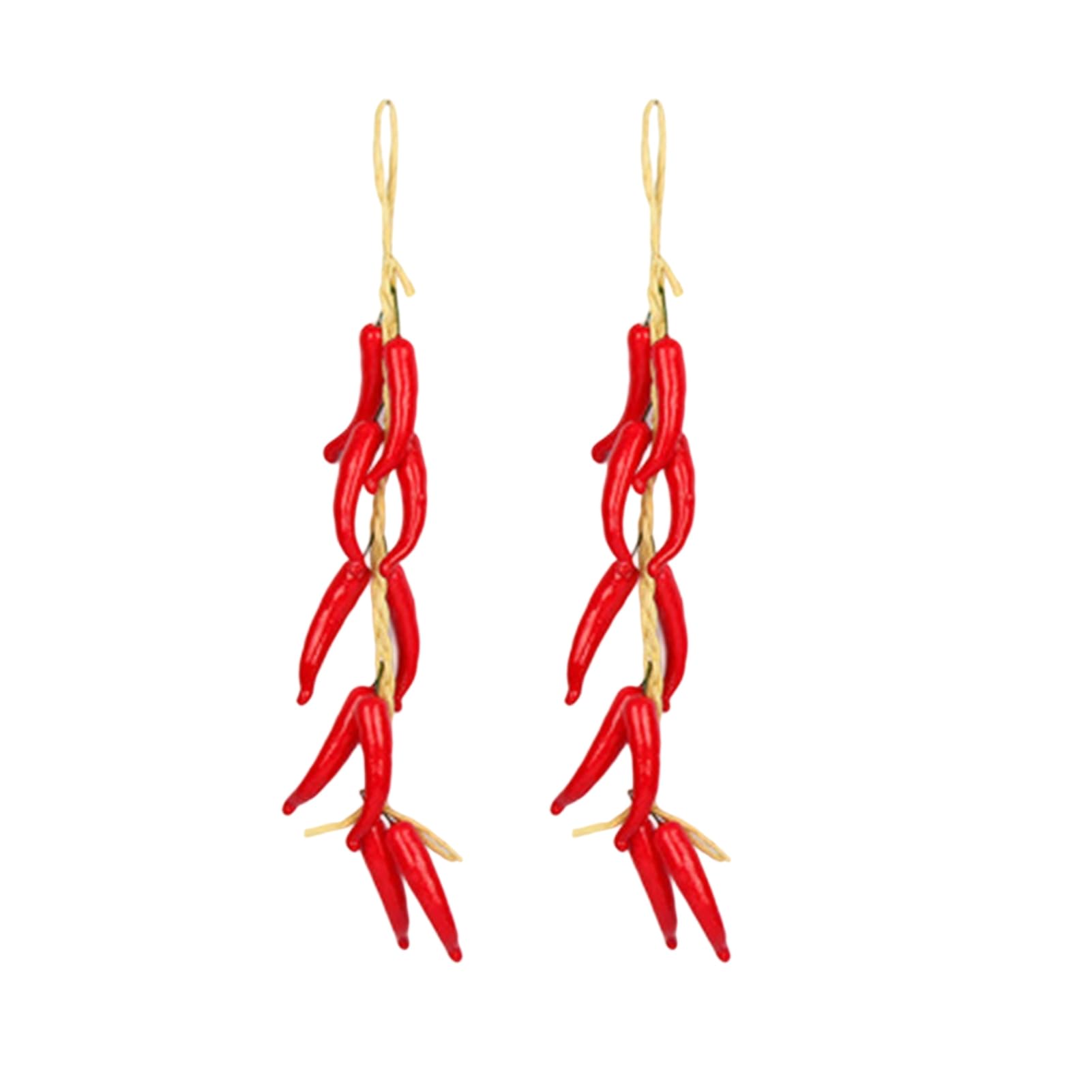 Tuxoiou Simulation Artificial Vegetable Ornaments, Artificial Garlic Strings Chili Pepper, Fake Hanging Plant Realistic Looking for Store Decor Photography Props A 2pcs