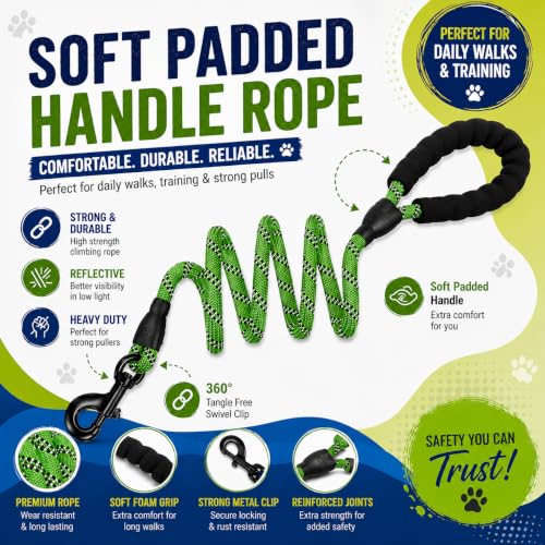 Image of Dog Harness for Medium Dogs | No Pull, Adjustable, Reflective, Harness Leash Combo for 14-23Kg Pets (Green, Medium)