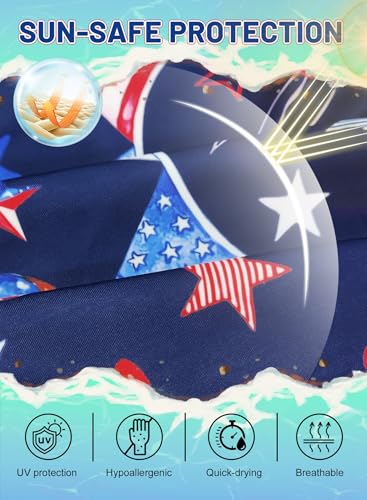 Toddler Girl 4th of July Swimsuit - Kids Patriotic Swimwear American Flag Cute One Piece Bathing Suit Summer Beach4