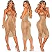 Jushye Womens Bikini Cover Up, Fashion Sexy Crochet Hollow Out Beach Swimsuit Fishnet Cover Up Bathing Swimwear Dress (Gold, S)
