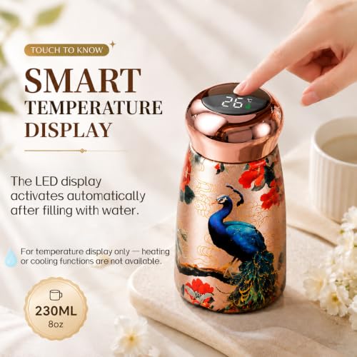 Botella de agua mini aislada 8oz Taza térmica de acero inoxidable con revestimiento cerámico PEONY miniatura 3