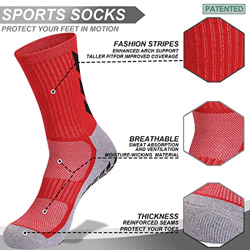 Mendeng Soccer Grip Socks Pilates Yoga Grippy Socks For Women Hospital Socks Mens Athletic Crew Socks Basketball Running Socks Football Accessories #TOP2