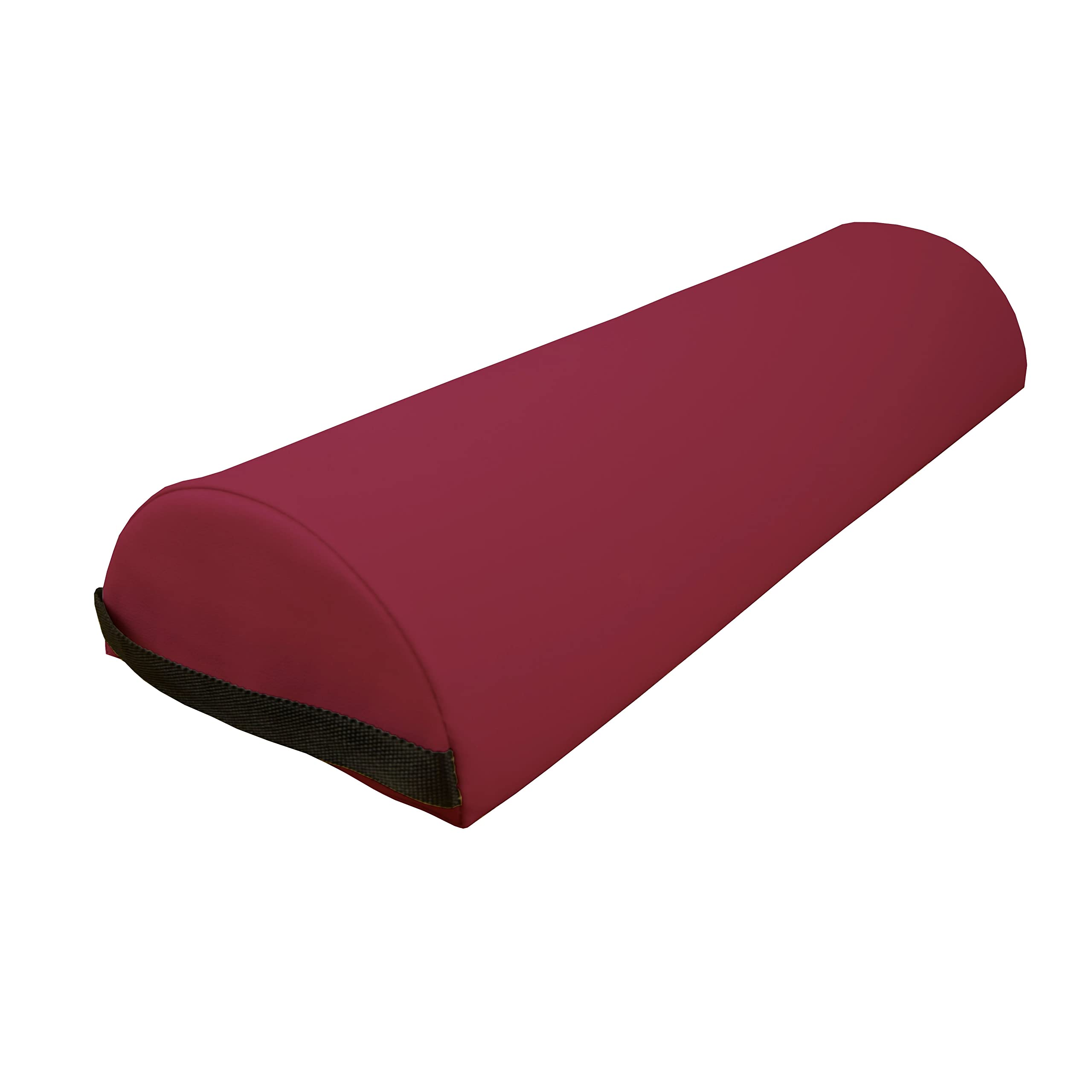 Zen – Medio Rodillo Pilates Grande de camillas de Masaje y Fisioterapia 60 x 23 x 11cm - Medio Rodillo Espuma para pies y Rodillas Medio Rodillo Yoga de posicionamiento Dorsal y Lateral Burdeos