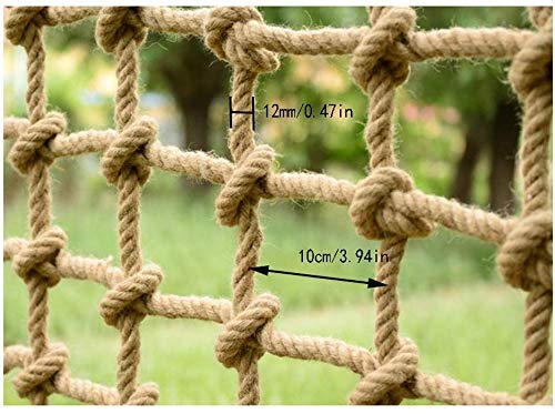 AI LI WEI Protective net decoration/Staircase Balcony Anti-fall Net Decoration Net Protective Net Hemp Rope Child Safety Net Retro Bar Ceiling Net Hanging Clothes Net Climbing Net Rope (Size : 4x7m)