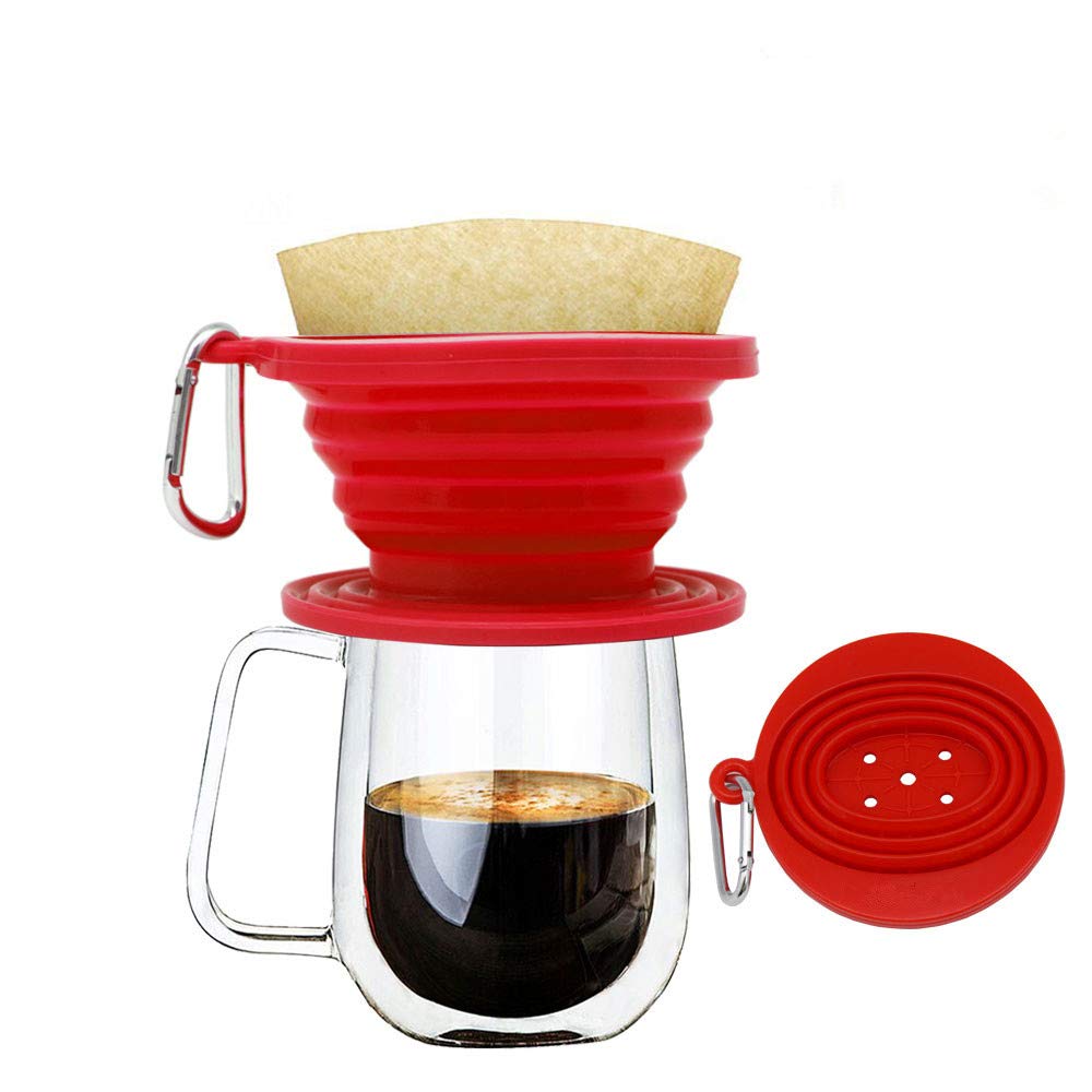 Wolecok Silicone Collapsible Coffee Filter, Camping Coffee Dripper Cone