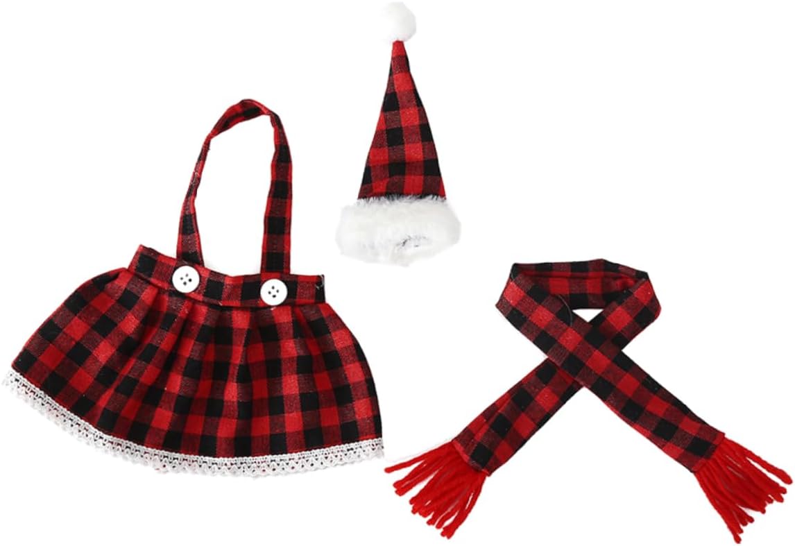 SOLUSTRE 1set Creative Wine Bottle Covers Set Christmas Plaid Design Unique Bottle Decor for Holiday Gatherings for Wine Ornament Suit