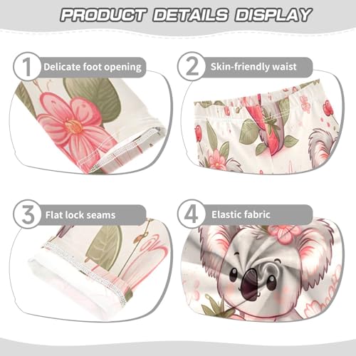 Toddler Girls Leggings Printed Yoga Pants Leggings Cartoon Strawberry Koala Bear for Kids3