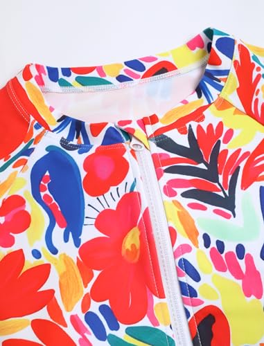 Image of ZAFUL Women's Long Sleeve Rash Guard Swimsuit One Piece Zipper Surfing Bathing Suit