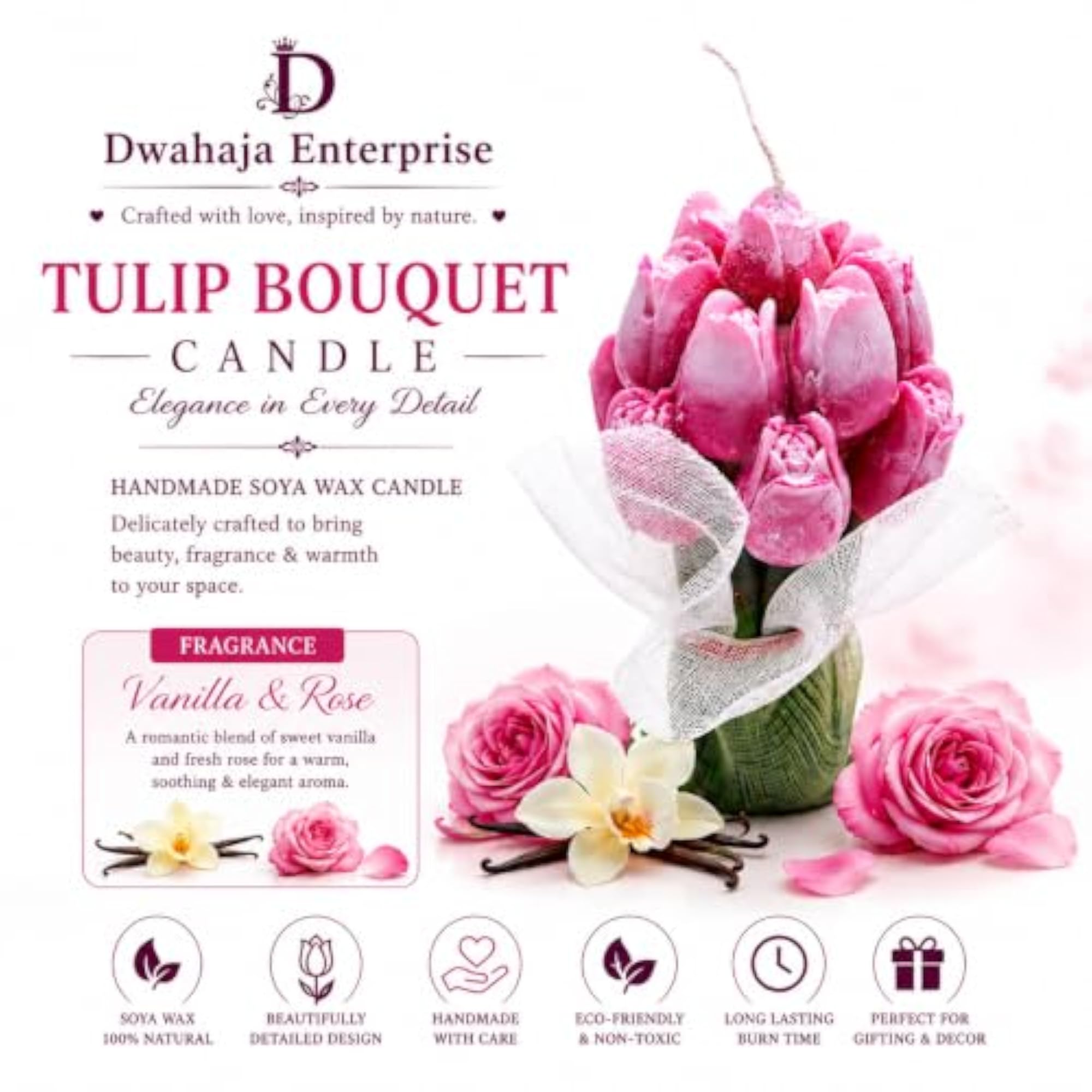 Handmade Bouquet Candle for Spring Gift and Home Decor