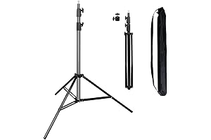 Light Stands for Photography Heavy Duty, Adjustable Spring Cushioned Metal Photography Tripod Stand