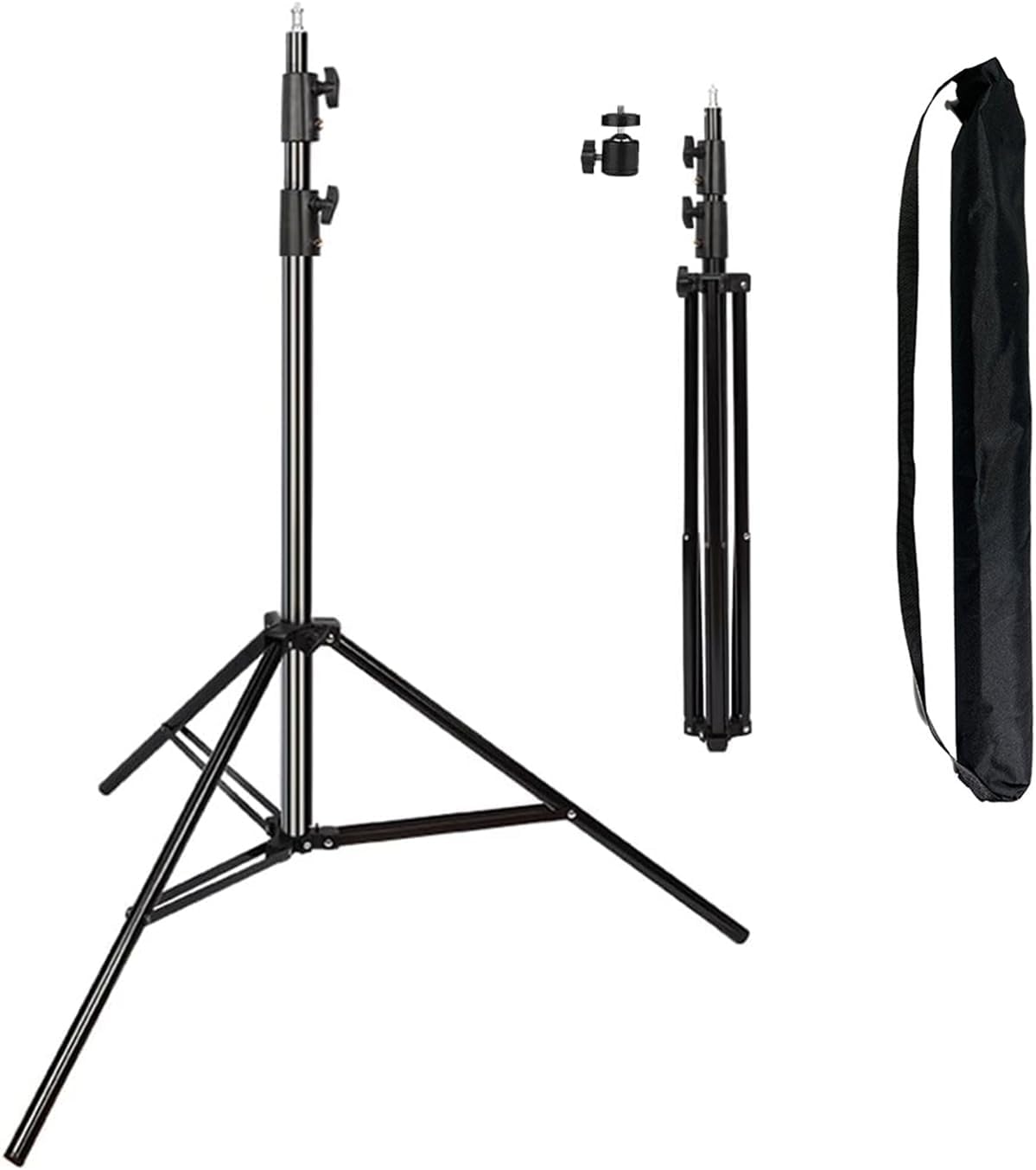 Spring Cushioned Heavy Duty Tripod Stand, Light Stand, Universal Adapter for Studio Monolight Softbox Reflector Photography Portrait Video Camera, Light Stand with 1/4-inch, 110" /2.8m
