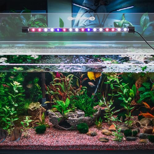 Image of Sieral Aquarium Lids Polycarbonate Canopy with LED Light 2 Pcs Set 16.87 x 16.87 x 0.12 Inch for 50 /65 /84 Gallon with Center Brace Aquariums Cover Fish Tank Lid with a Hook Knife, Clear