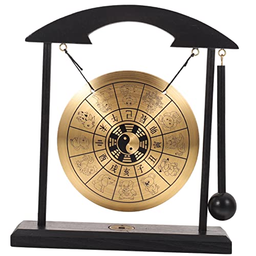 ifundom Delicate Gong Ornament Drumstick Adornment for Home Office Desk Asian Decor Chinese Traditional