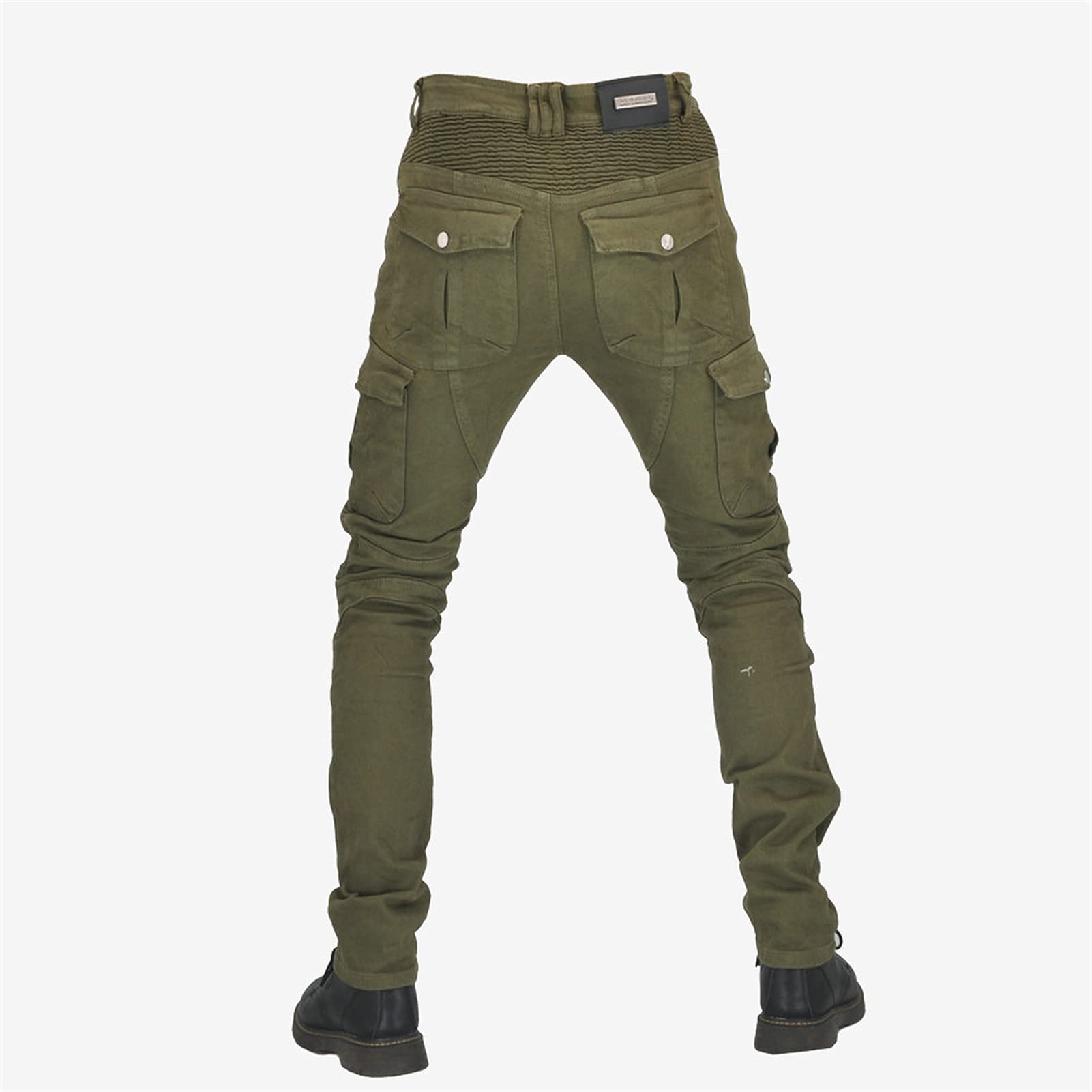 Męskie Spodnie motocyklowe, Moto Dżinsy z odpinanymi kolanami Cienka Ochrona Aramid Oddychająca Tkanina Motorcycle Biker Pants (Khaki,XS)