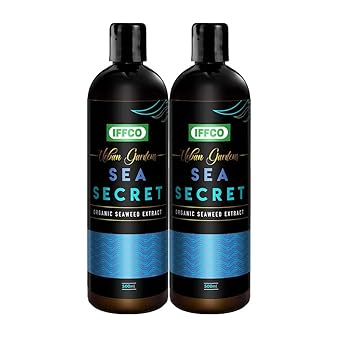 IFFCO URBAN GARDENS - 1 Litre - Sea Secret - Seaweed Extract Liquid Concentrate - Organic Fertilizer & Growth Promoter for Plants, 100% Water Soluble - image, photos