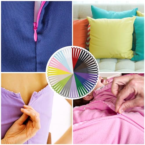Image of Invisible Zipper,DOITEM 60pcs 6 Inch Invisible Multicolor Nylon Coil Zippers for Sewing and Crafts 15 Colors