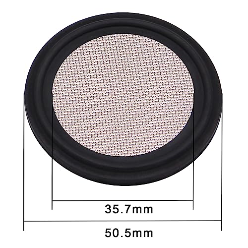 Image of DERNORD 1.5 inch FKM Sanitary Gasket w / Stainless Screen - Tri Clamp Clover (40 Mesh)