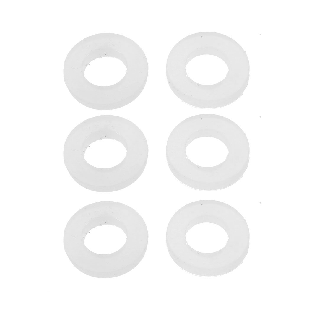 uxcell Silicone Flat Washers 19mm OD 10mm ID 3mm Thickness Sealing Gasket for Faucet Pipe Water Hose, White, Pack of 6