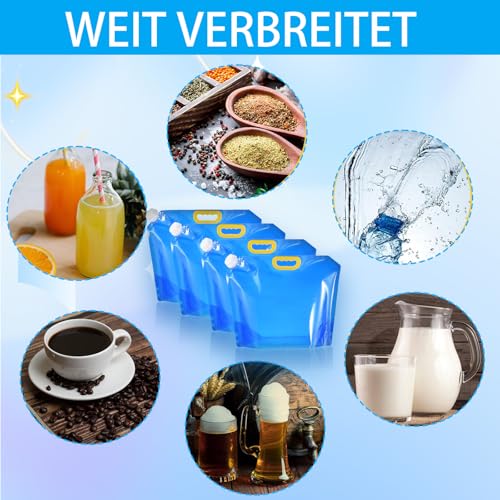 4 Stück Wasserkanister Faltbar, Faltbarer Wasserkanister 10L mit Dichtem Deckel, Auslaufsicherer, Gefrierfähiger - Wasserbehälter für Outdoor Camping Wanderungen Picknicks – Bild 7