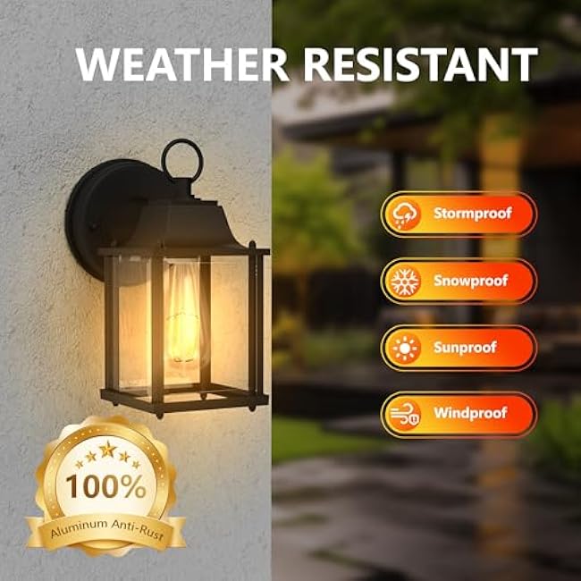 Outdoor Wall Light Fixtures Outdoor Wall Lantern Matte Black - 2 Pack