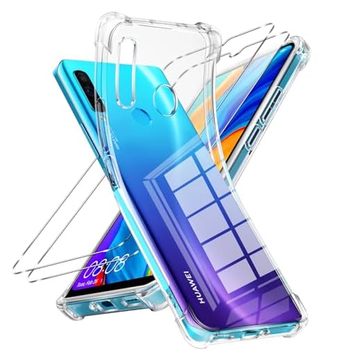 Vauki für Huawei P30 Lite/Nova 4e Hülle mit 2 Stück Schutzfolie,Ultra Dünne Transparent Handyhülle Weiche TPU Silikon Stoßfest Kratzfeste Schutzhüllen Durchsichtig Clear Case für Huawei P30 Lite 6.15"