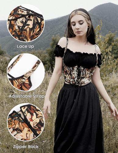 Image of Scarlet Darkness Corset Belt for Women Floral Renaissance Underbust Corset