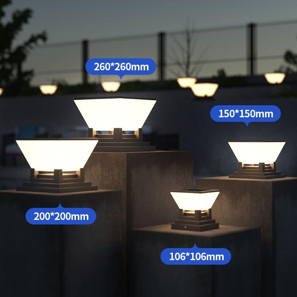 Lampadaire solaire double couleur étanche à LED pour extérieur, jardin, villa, clôture, allée, décoration (150 mm)