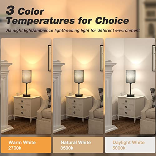 Image of Small Bedside Table Lamp for Bedroom - Desk Lamp with USB Ports for Dorm