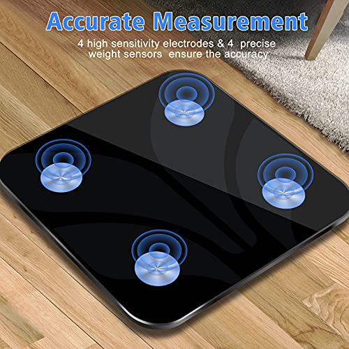 Digital Bathroom Scales For Body Weight: Weighing Scale Electronic Bath Scales With High Precision Sensors And Tempered Glass For People, Led Display, Step-On, 400Lb/180Kg #TOP4
