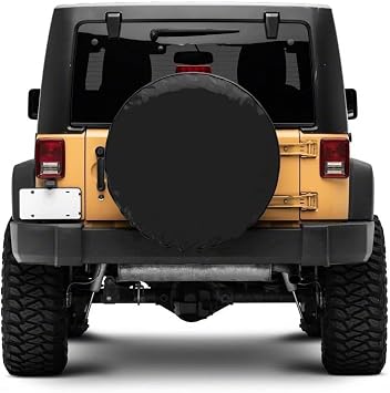 Black Spare Tire Cover, Spare Wheel Cover for Jeep Wrangler, Ford Bronco, Hummer H3, Toyota, Land Rover SUVs, Tire Cover Protector XL 285/70R17, 265/70R17, 255/70R18
