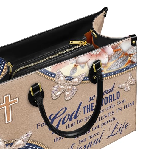 Personalized Leather Handbag with Your Name and Zipper, Perfect Gifts for Christian Women - Christmas Gifts3